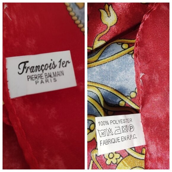 Pierre Balmain vintage Francois 1er collection large scarf 34" - Picture 5 of 5